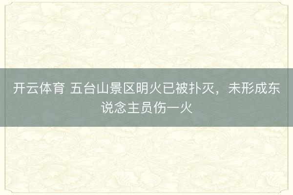 开云体育 五台山景区明火已被扑灭，未形成东说念主员伤一火