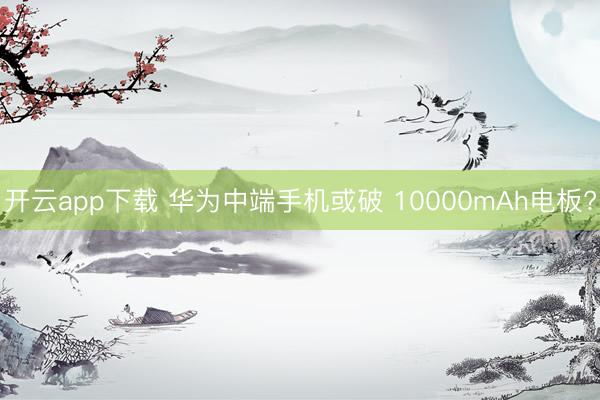 开云app下载 华为中端手机或破 10000mAh电板?