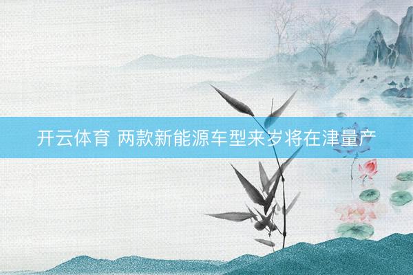 开云体育 两款新能源车型来岁将在津量产